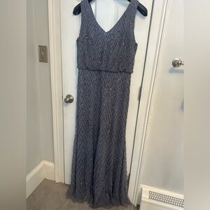 BHLDN Blue/Gray Beaded Dress in Womens size 14! Perfect for weddings! NEVER WORN